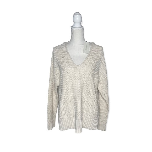 RACHEL ZOE Ivory Relaxed Hooded Sweater M NWT - Picture 10 of 15